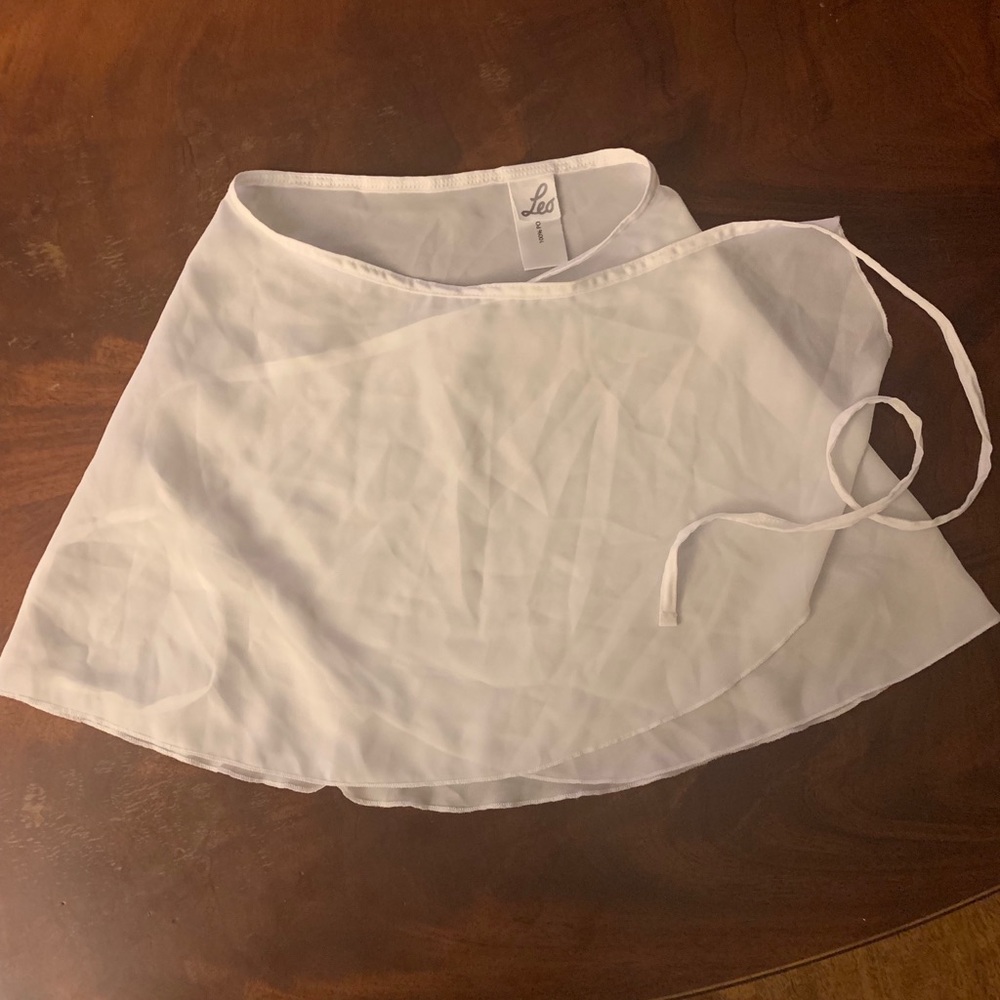 Leo’s Sheer White Wrap Skirt